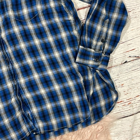 Denim & Supply Ralph Lauren Plaid Blue Button Down Top - Picture 6 of 9